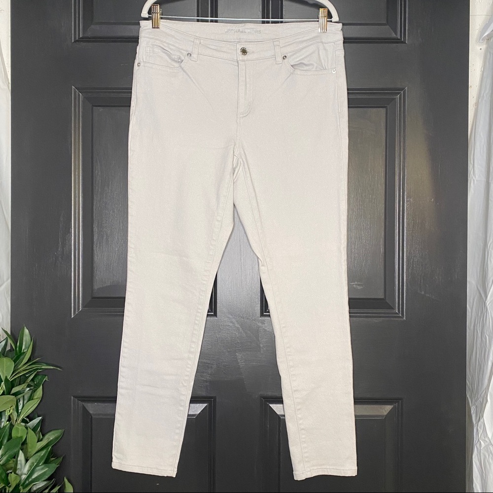 Michael Kors Grey Skinny Jeans Size 10 Classic Designer Stretchy Denim